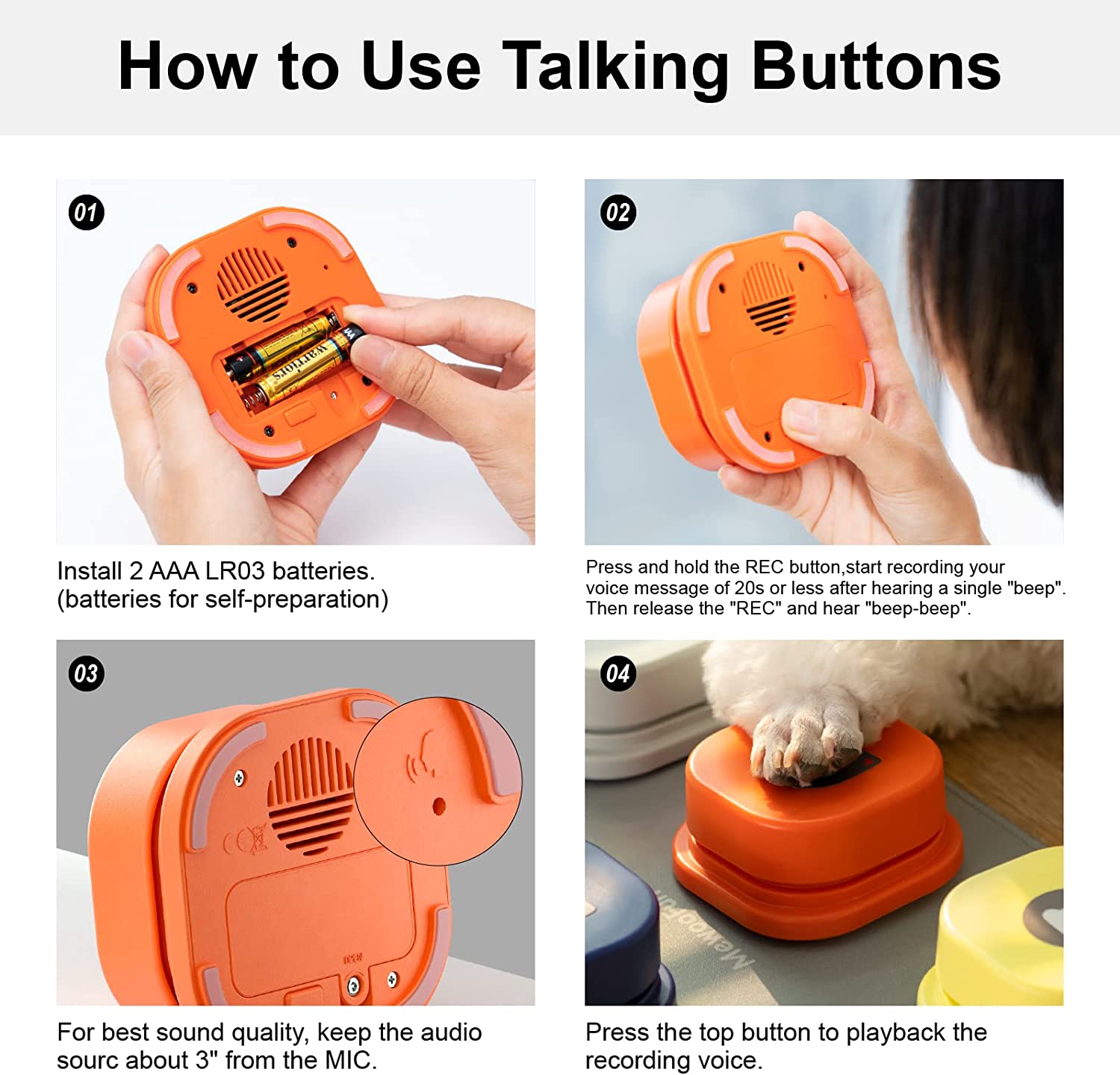 Pet Interactive Training Buttons